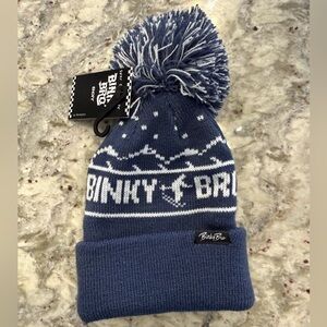 Binky Bro Blue Knit Pom-Pom Baby Beanie